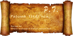 Palcsek Titánia névjegykártya